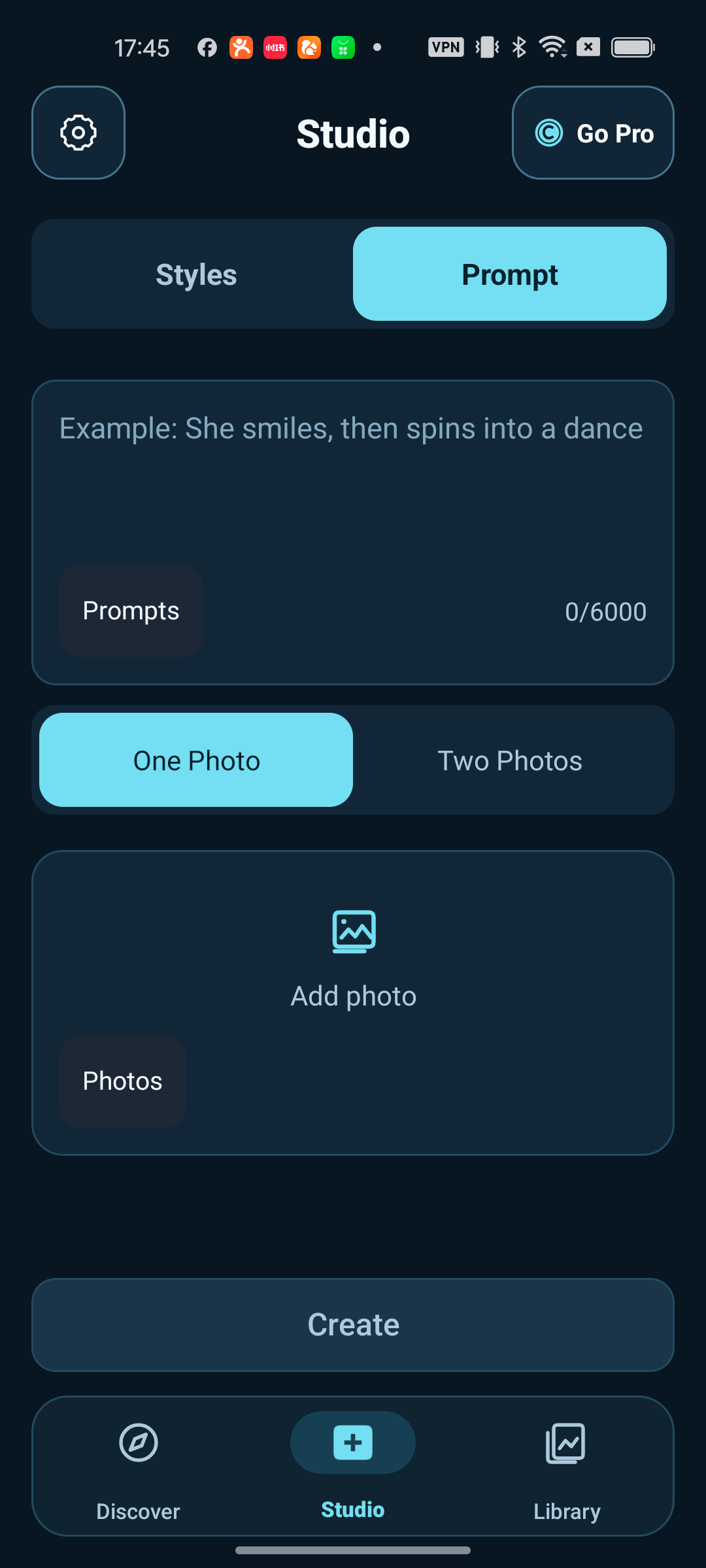 Budula’s photo and prompt creation space